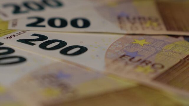 close up of euro banknotes