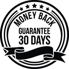 Obraz premium Satisfaction guarantee one hundred percent circular black badge