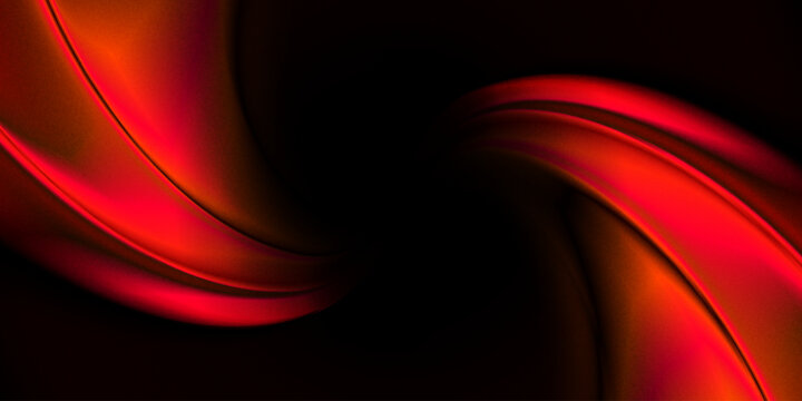 Flowing red and orange glowing wave ribbons on dark background