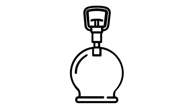 Glass cupping therapy jar vector icon for alternative medicine. Minimalist line illustration of a vacuum massage cup used in traditional Chinese healing, physical therapy, and wellness spa.