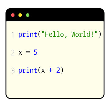 Coding Example in Browser Window Programming Education Illustration
