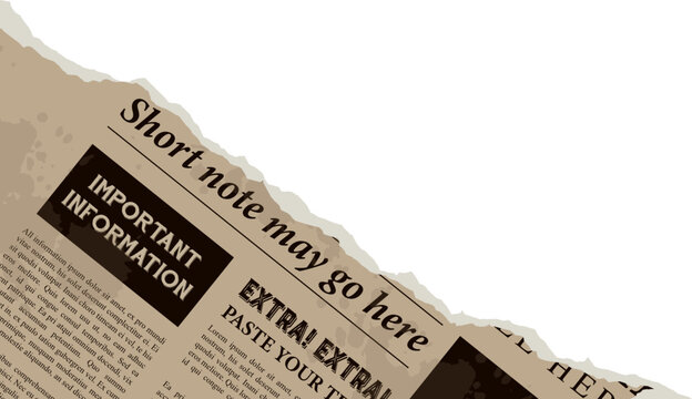 Vintage Torn Newspaper Piece 