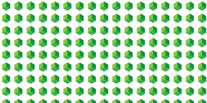 simple green 3d cube pattern design.