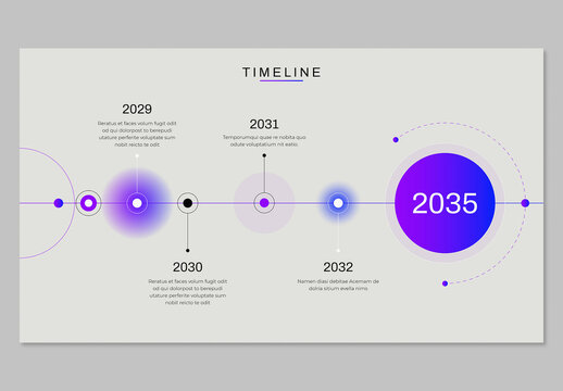 Minimal Business Timeline Infographic Template with Milestones and Future Roadmap Design
