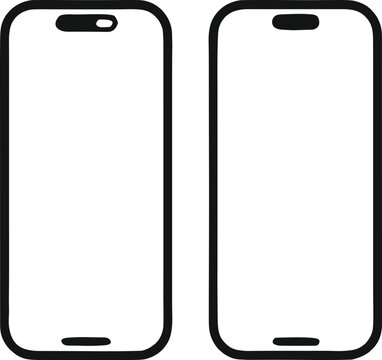 Smartphone frame mockup set, modern mobile screen template