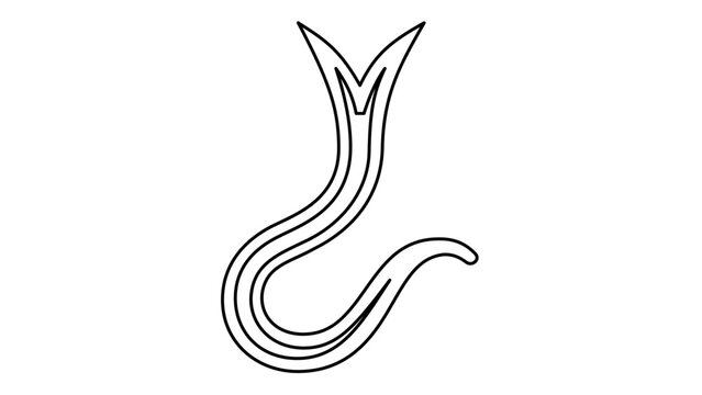 Slithering snake with flickering tongue line icon vector illustration, a minimalist reptile design ideal for wildlife education, nature logos, and clean modern animal themed graphic resources.