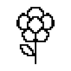 Fototapeta premium PNG Pixelated black flower icon