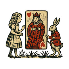Obraz premium PNG Whimsical fairytale card illustration.