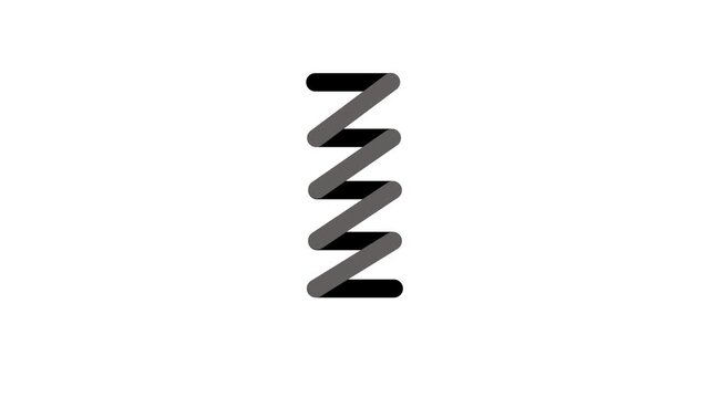 Coil spring mechanical component icon animation isolated on white background