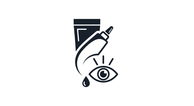 Eye Drop Application Icon Symbolizing Vision Care.
