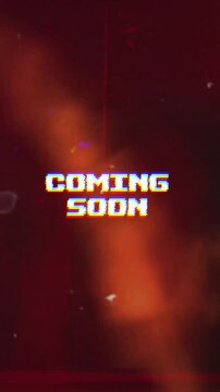 Coming Soon animation featuring pixel art text and a cool retro VHS glitch effect. Perfect for teasers, game intros, or digital project announcements.
