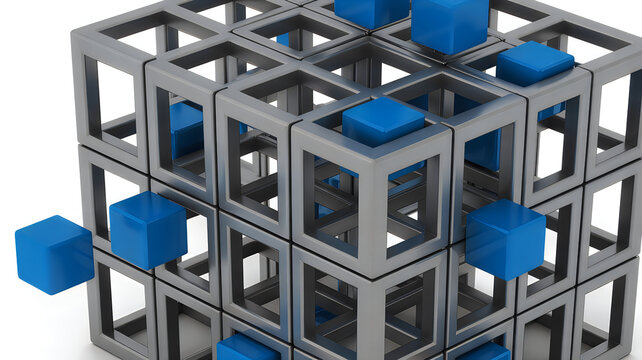Hexagonal shapes in 3d grid structure