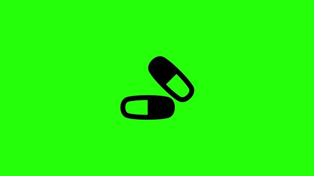 High quality 4K video showing two standard medical drug capsule pills bouncing fluidly. Creative asset for pharmacy healthcare vet clinic app dashboard.