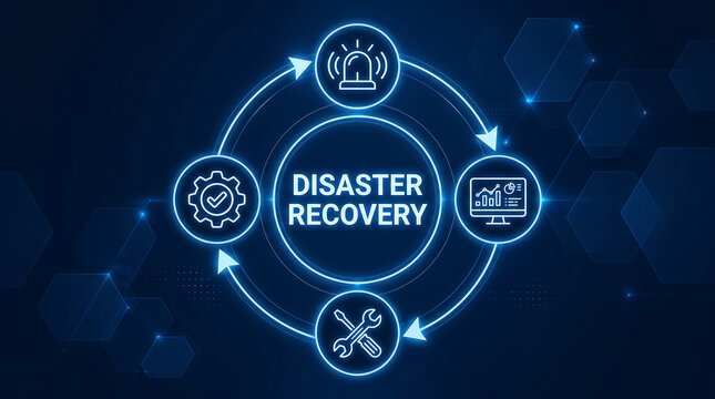 Disaster recovery concept,an organization plan to protect its IT systems and data from disasters and recover quickly to minimize downtime and losses.