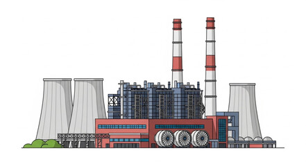 Fototapeta premium industrial plant with smoke
