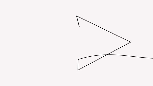 Arrow continuous line art 4K animation video with seamless directional motion loop