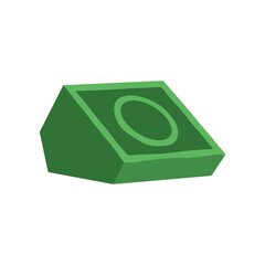 Obraz premium Green plastic toy brick block piece.