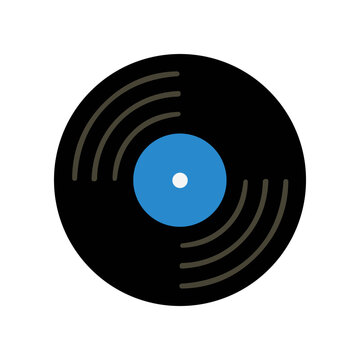 Vinyl record with blue center label.