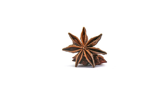 Star Anise a star shaped on white background