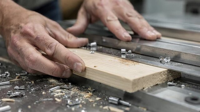 Closeup of full rebuild process on steel rule dies involving complete removal and replacement of damaged base boards for renewed cutting accuracy