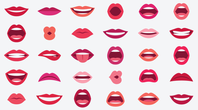 Collection of diverse lip shapes and colors.