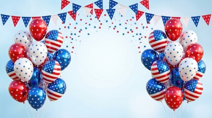 Obraz premium Patriotic balloons and bunting for independence day celebrations