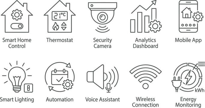 Smart Home Technology Icons Set