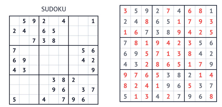 Sudoku puzzle grid with filled numbers and empty cells  