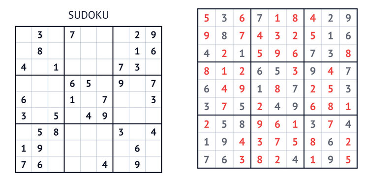 Sudoku puzzle grid with solved and unsolved sections displayed  