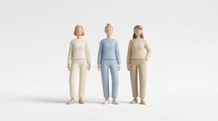 Naklejka premium Three women in casual wear standing together