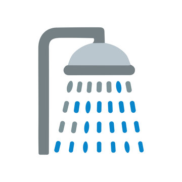 Shower head with water drops.
