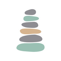 Stack of colorful smooth stones balanced. © giannheno7697q