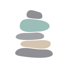 Stack of colorful smooth stones balanced. © giannheno7697q