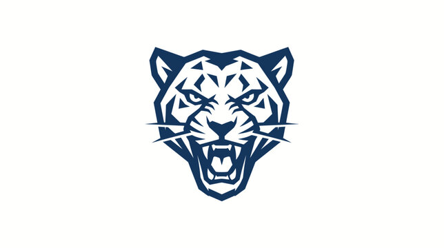 Geometric tiger head mascot logo vector line art wildcat jaguar panther icon design for security company sports team