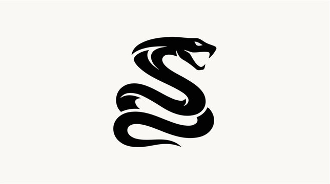 Minimalist black snake letter s logo vector viper serpent icon design for modern luxury fashion dynamic security sports brand