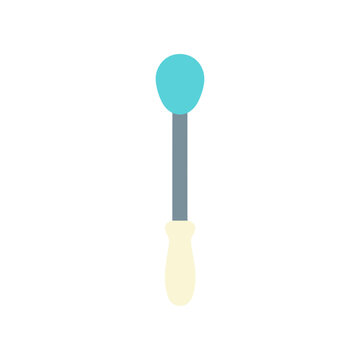 Spoon with blue bowl and handle.