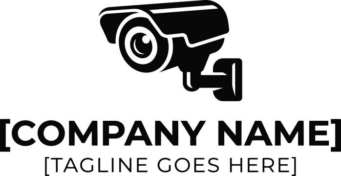 Modern CCTV Security Camera Icon with Placeholder Text