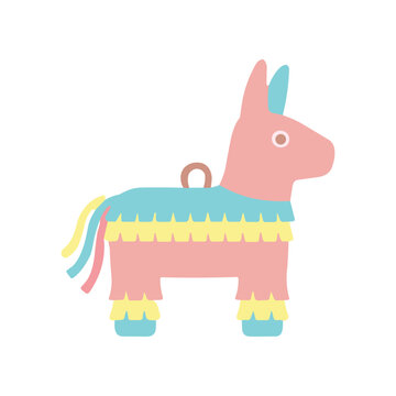 Colorful Pink Donkey Pi&ntilde;ata Decoration.