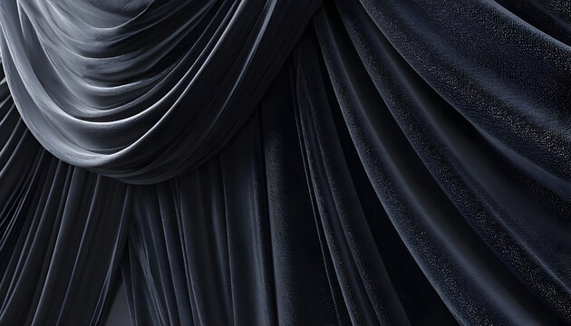 Elegant Black Fabric Drape