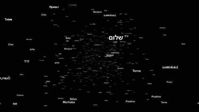 Word hello written in many different languages.