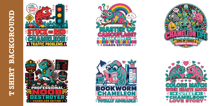 Professional noob destroyer chameleon edition funny lizard gaming character vector mascot art.