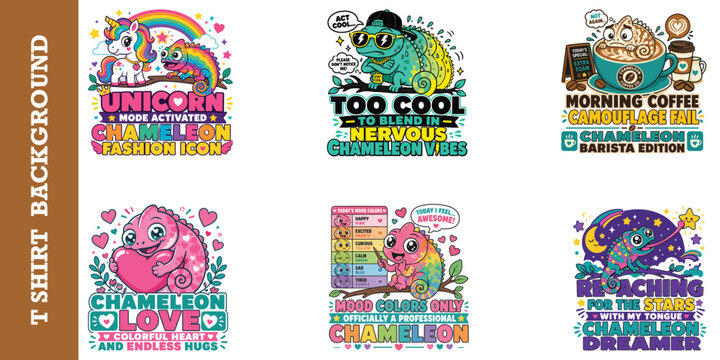 Unicorn mode activated chameleon fashion icon colorful fantasy lizard and rainbow mascot art.