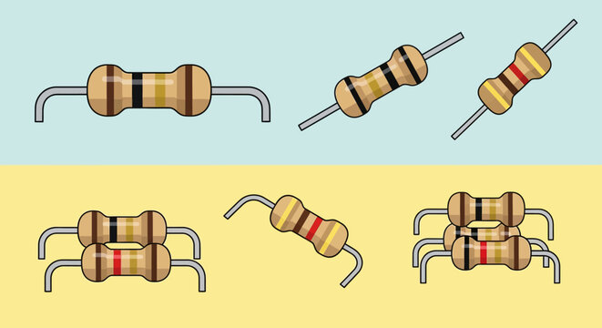 resistors with colorful stripes on them.