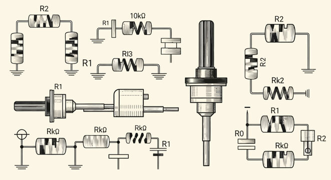 Potentiometer electronic component circuit diagram.