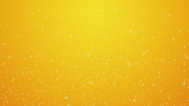 beer and soda bubbles on yellow animation ,fizzy beverage bubble summer drink fresh blank social media motion background