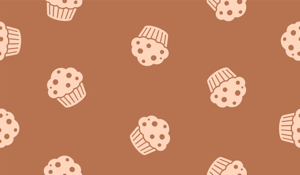 Cute muffins pattern background vector design