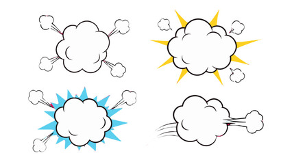 Set of comic speech cloud bursts and sound effect shapes © Andrei