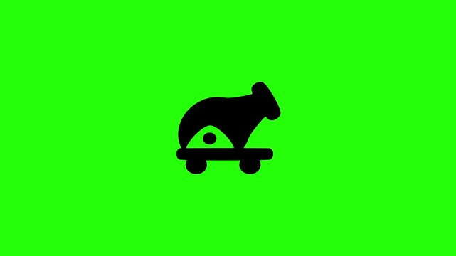4K horizontal layout featuring a silhouette of a historic heavy cast iron wheeled cannon warfare weapon bouncing cleanly. Dynamic popup icon for game app.