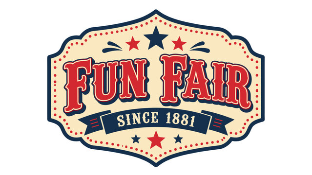 Retro fun fair badge with stars and since 1881 lettering