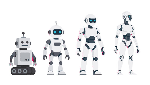 Evolution of robot characters from simple machine to humanoid